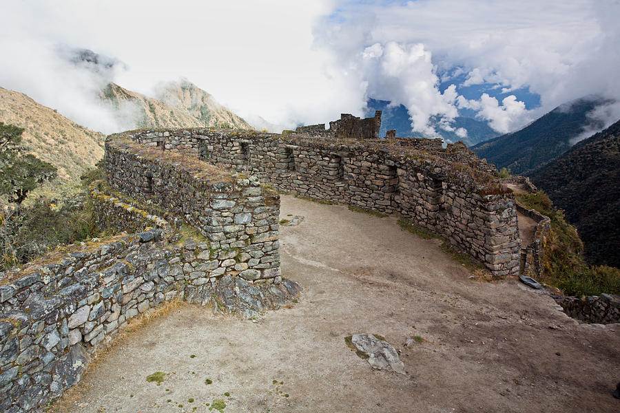 Inca Ruins In Clouds Photograph
