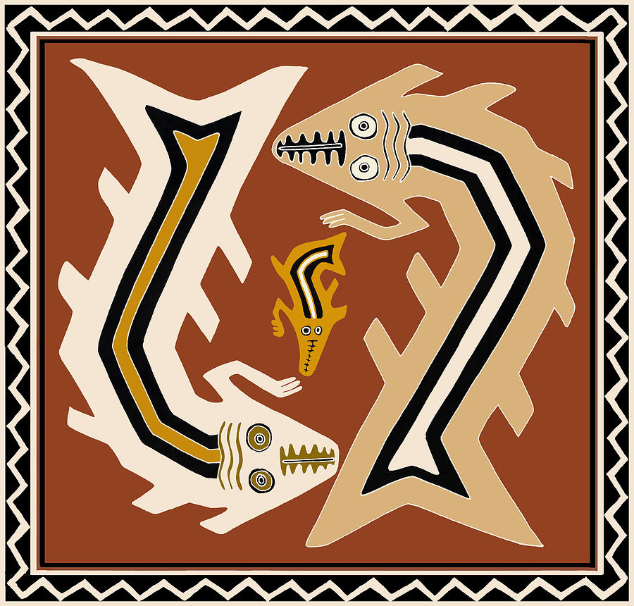 Inca Serpent Dance Digital Art by Vagabond Folk Art - Virginia Vivier