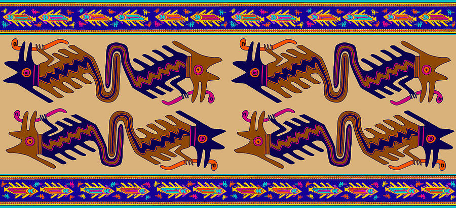 Inca Serprent Spirits Digital Art by Vagabond Folk Art - Virginia Vivier