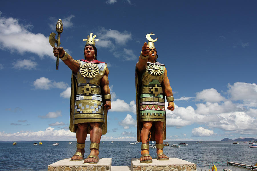 Inca Statues In Copacabana, Bolivia Photograph by Aidan Moran