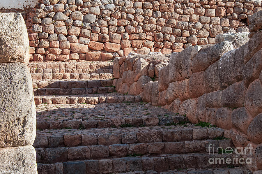 Architecture Photograph - Inca Steps at Chinchero  by Bob Phillips