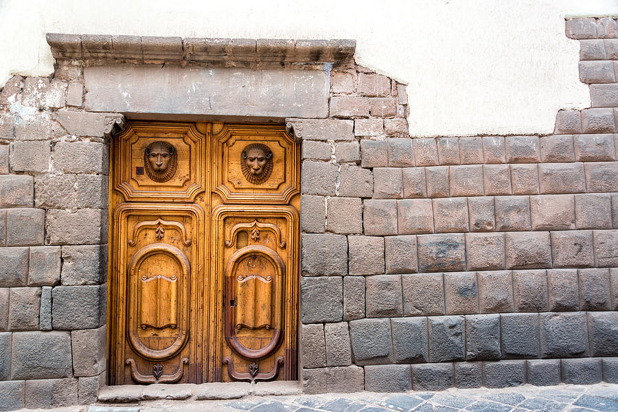 Inca Stonework and Wooden Door Photograph by Jess Kraft