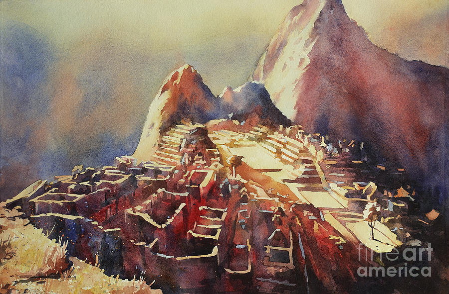 Architecture Painting - Incan City- Peru by Ryan Fox