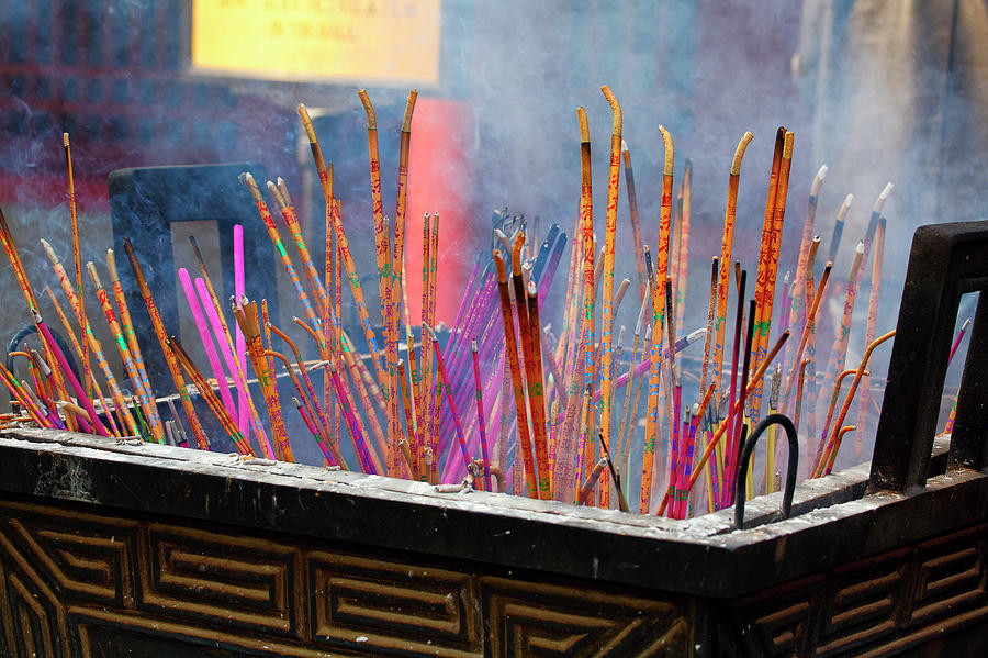 Aromatherapy Photograph - Incense Sticks Burning by George Oze