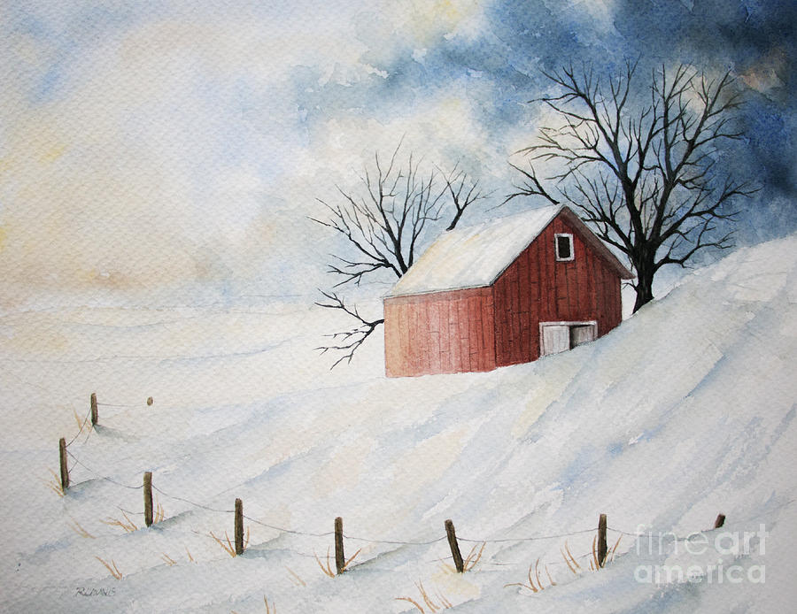 Incoming Blizzard Painting by Rebecca Davis