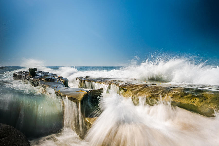 Incoming  La Jolla Rock Formations Photograph by Scott Campbell