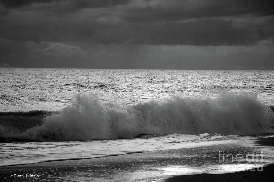 Beach Photograph - Incoming Tide BW by Tannis Baldwin