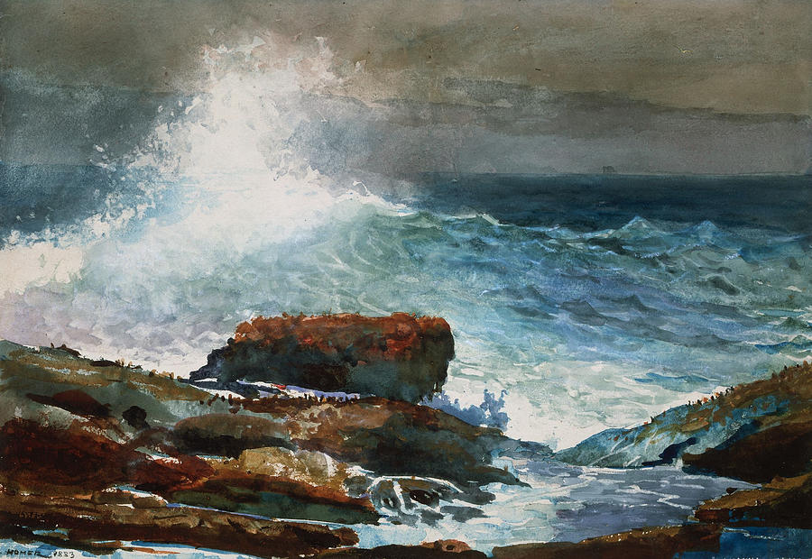 Incoming Tide Scarborough Maine Painting by Winslow Homer - Fine Art ...