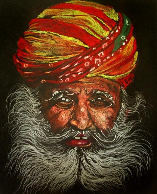 Portrait Painting - Incredible India by Hrushikesh Prabhudesai