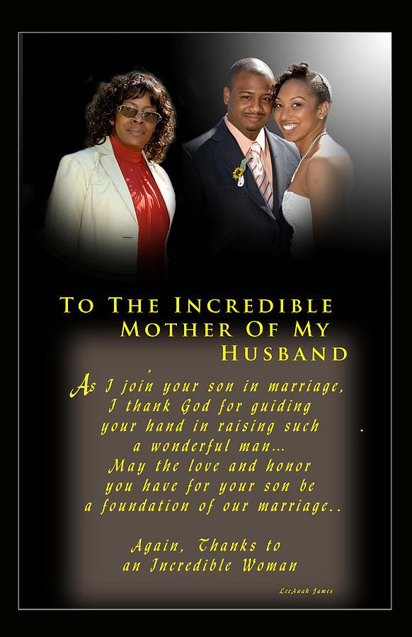 Wedding Photograph - Incredible Mom by Richard Gordon Wedding Photograph - Incredible Mom by Richard Gordon