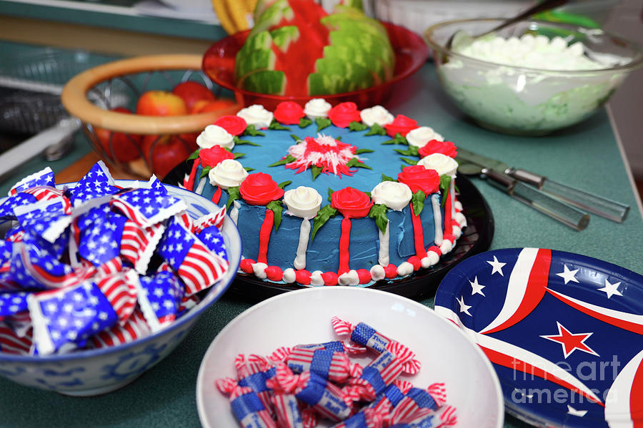 Independence Day 4th July Cake and Sweets Photograph by James Brunker