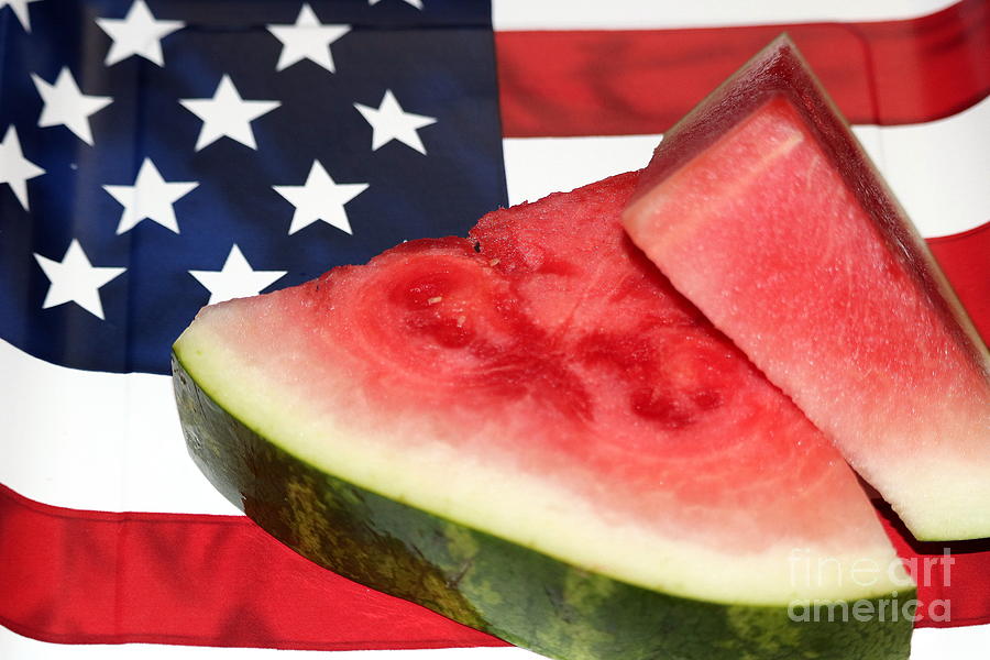 Independence Day and Watermelon Photograph by Diann Fisher