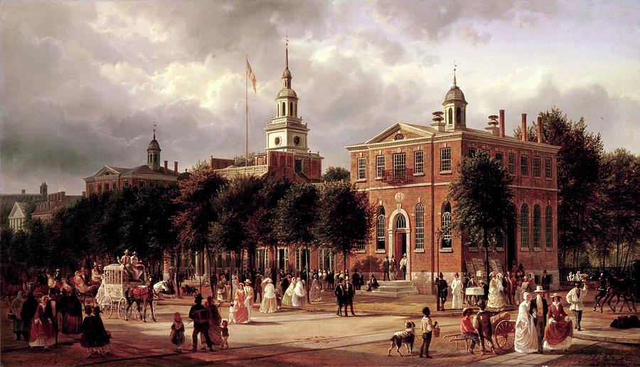 Independence Hall Painting by Ferdinand Richardt