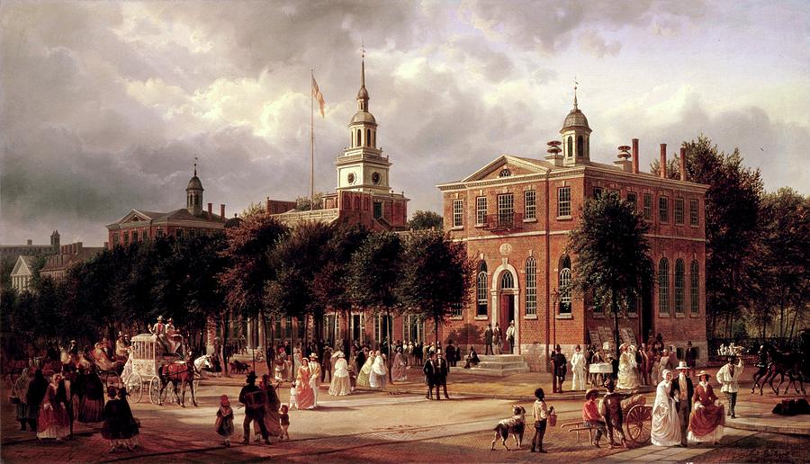 Philadelphia Painting - Independence Hall by Ferdinand Richardt