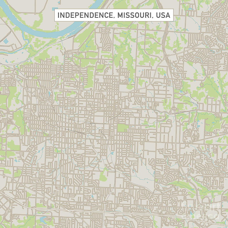 Independence Missouri Us City Street Map Frank Ramspott 