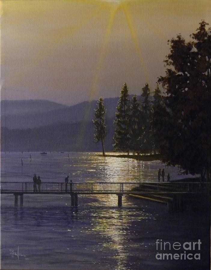 Independence point, Lake Coeur dAlene Painting by Paul K Hill