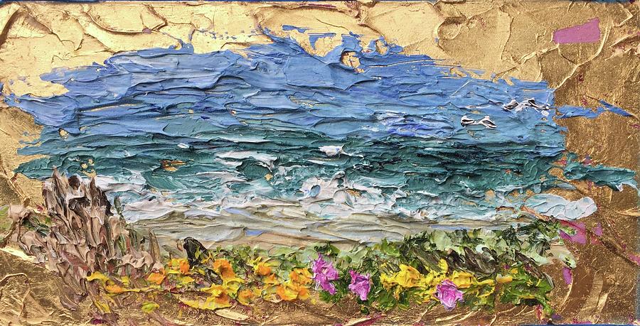 Indestructible Beauty Series Mustang Island  with Dune Flowers Painting by Julene Franki