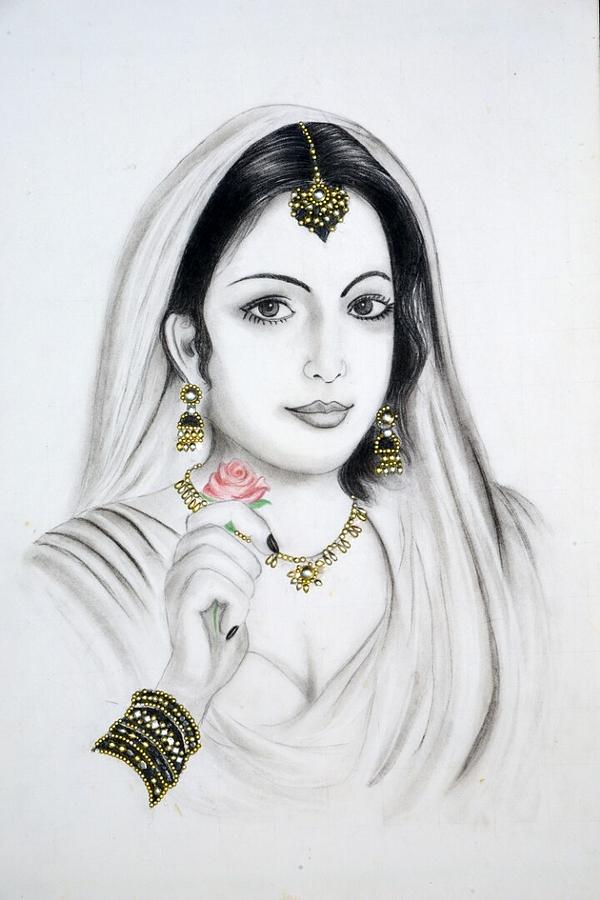 head of a beauty | Gifts For Friends | Indian Style Art | c. 1750. India |  Order Fast With One Click | ASIA