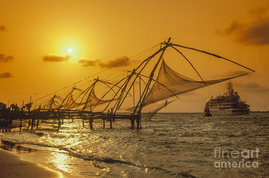 Sunset Photograph - India Cochin by Juergen Held Sunset Photograph - India Cochin by Juergen Held