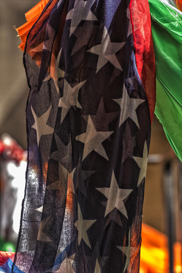 Flag Photograph - India Day Parade 8_16_15 2015 Indian and American Flags by Robert Ullmann