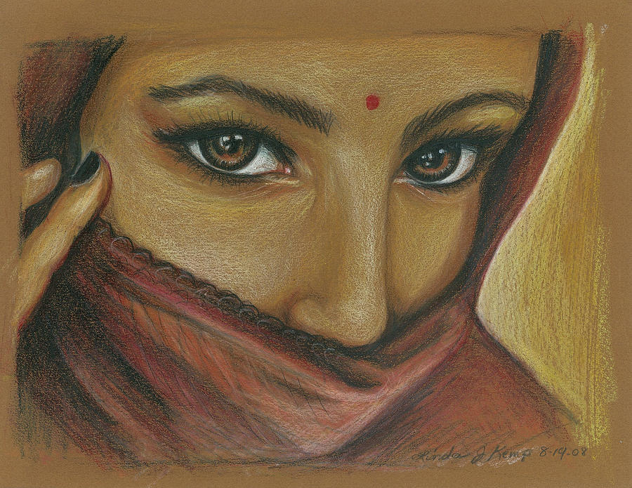 India Woman Drawing by Linda Nielsen
