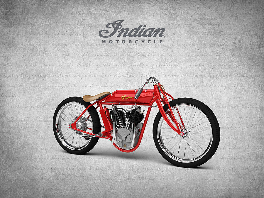 Vintage Digital Art - Indian Board Track Racer Motorcycle 1920 by Aged Pixel