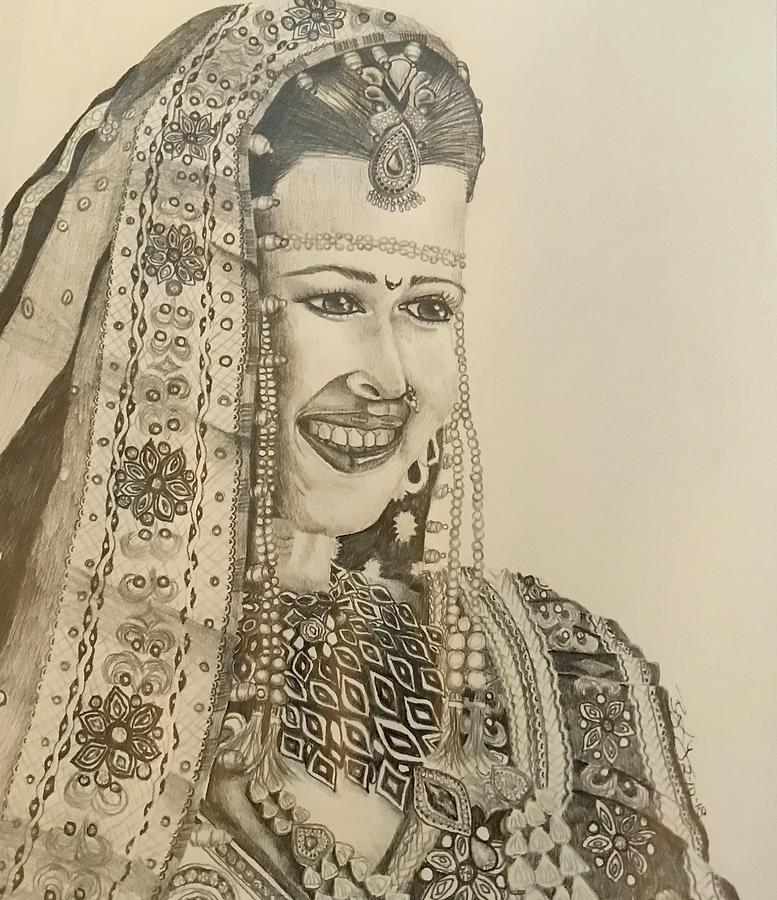 Indian bride Drawing by Brandy Vasquez  Pixels