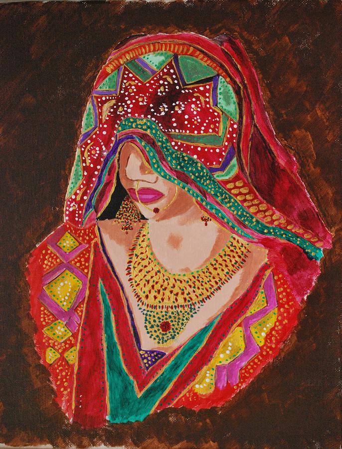 Portrait Painting - Indian Bride by Solomon  F