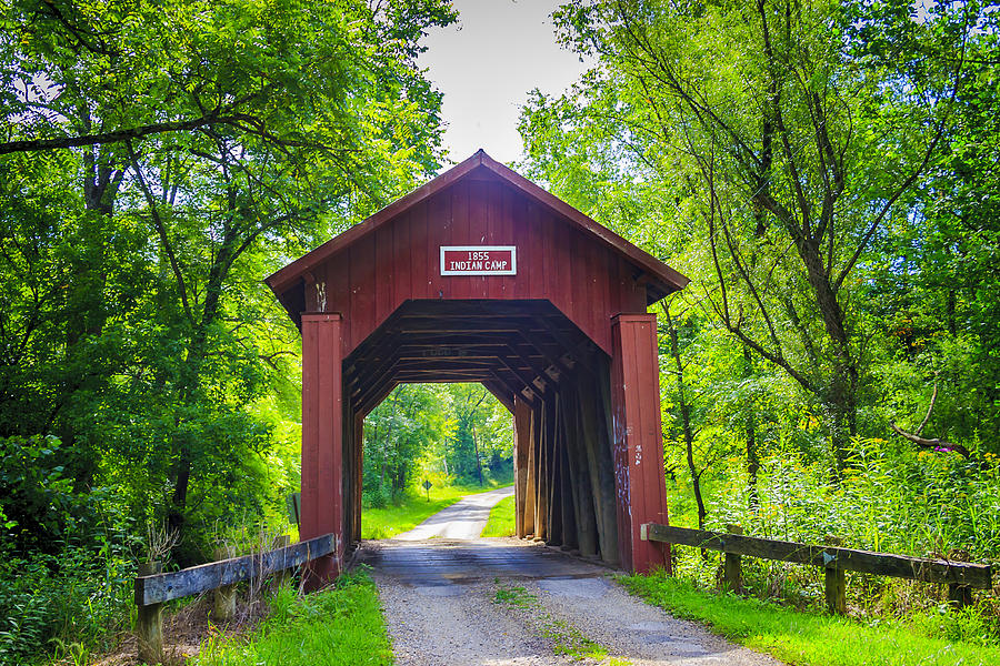 Indian Camp Covered Bridge Photograph by Jack R Perry