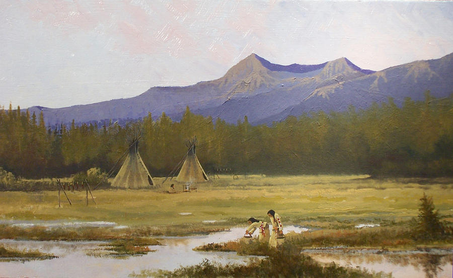 Indian Camp Painting by Dalas Klein - Fine Art America