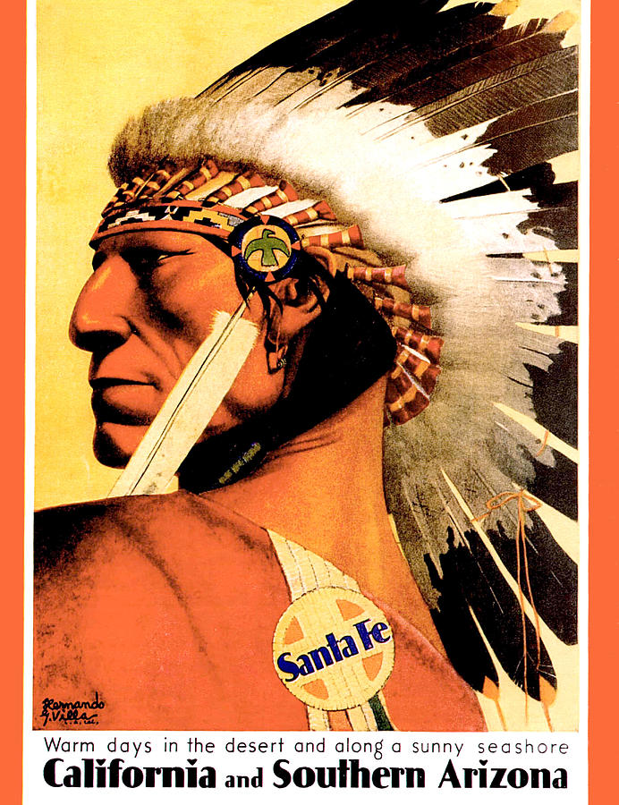 Indian Chief from Santa Fe Painting by Long Shot