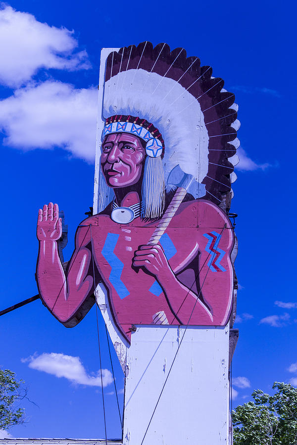Indian Chief Route 66 Sign Photograph by Garry Gay