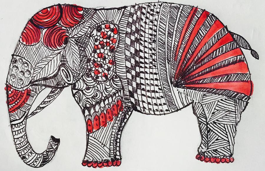 Elephant Painting - Indian elephant by Sonal P
