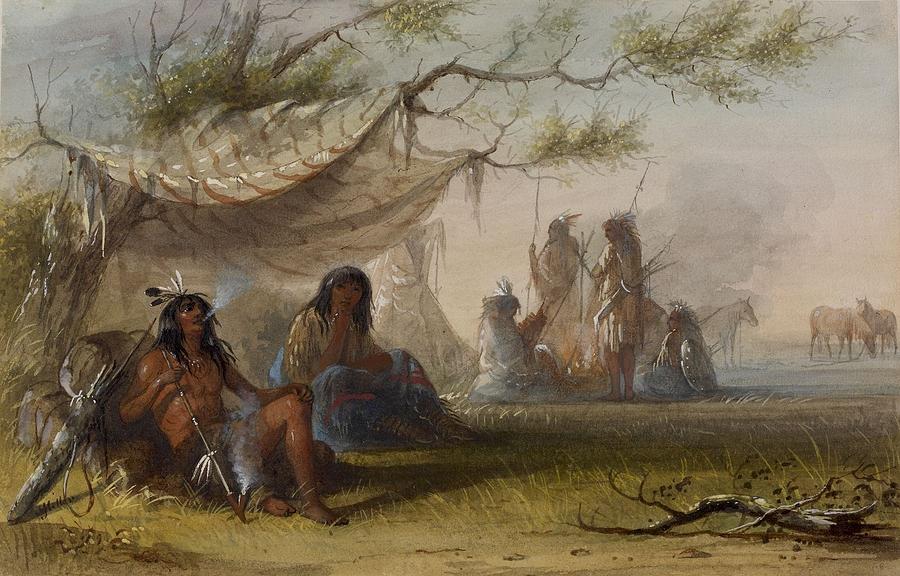 Indian Encampment Painting by Alfred Jacob Miller - Fine Art America