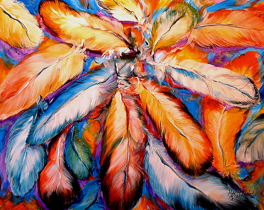 Abstract Painting - Indian Feathers 2006 by Marcia Baldwin