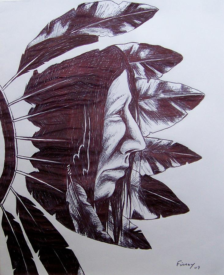 Indian Feathers Drawing by Michael  TMAD Finney