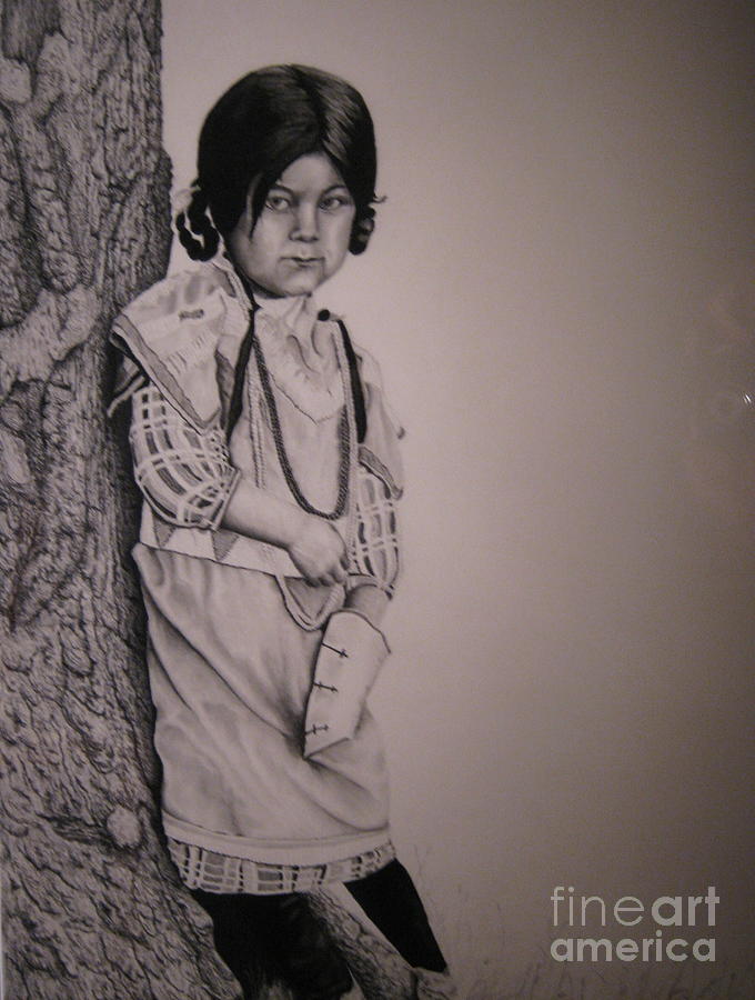 Indian girl Drawing by John Huntsman