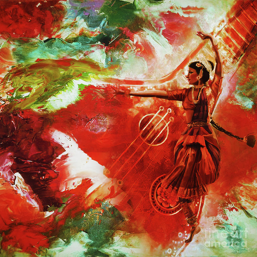 Indian Kathak Dance k9 Painting by Gull G