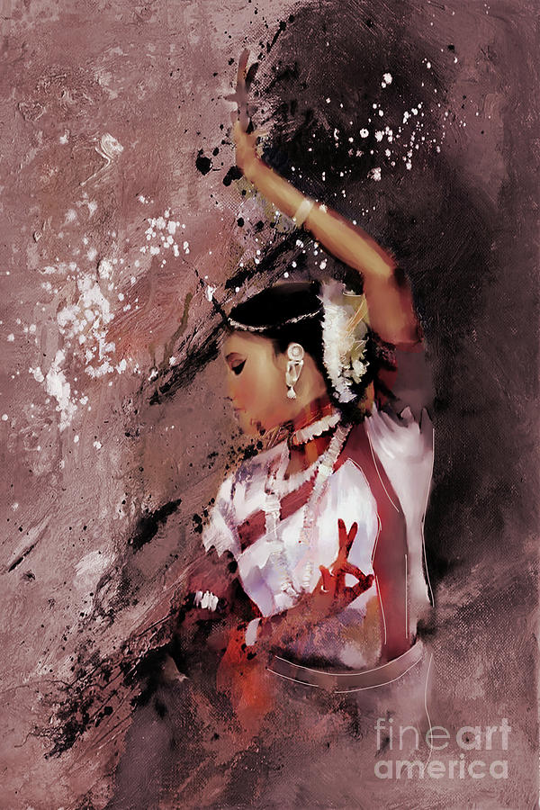 Indian Kathak Dancer art 45H Painting by Gull G