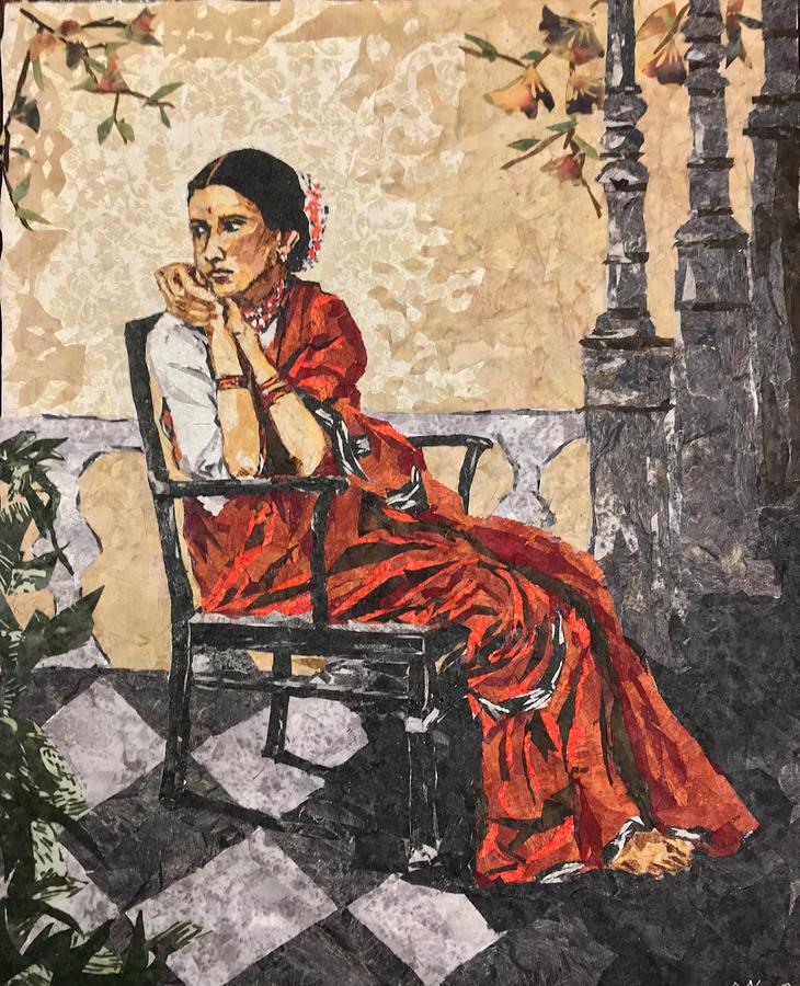 Indian lady, late nineteenth century Painting by Mihira Karra
