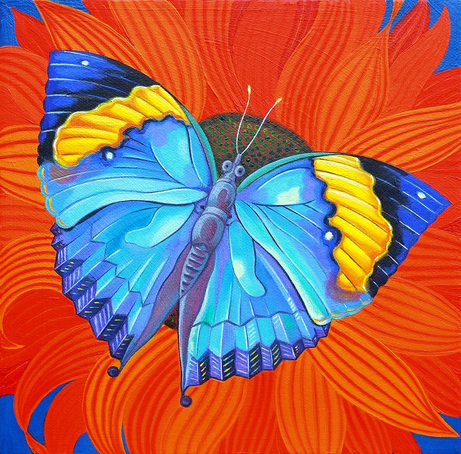 Indian Leaf Butterfly Painting by Jane Tattersfield