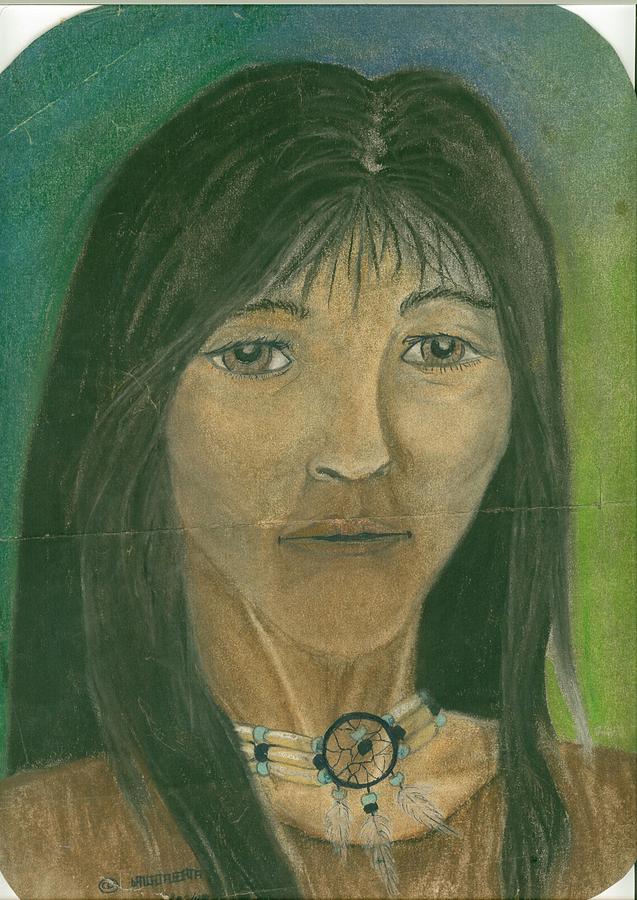 Person Pastel - Indian maid by Wanda Alberta
