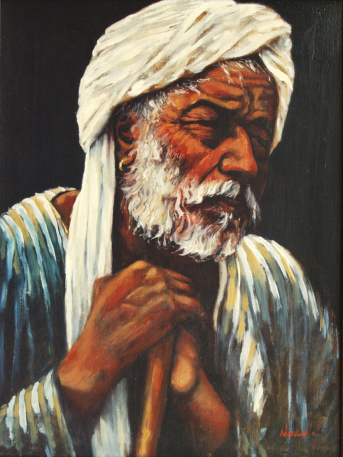 Indian man Painting by Rick Nederlof