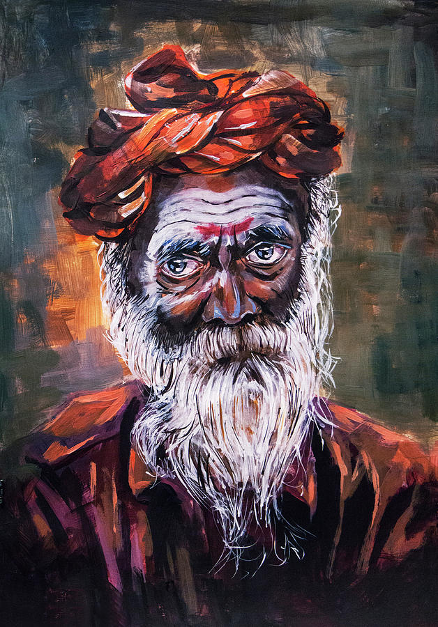 Indian man Painting by Yana Aria - Fine Art America