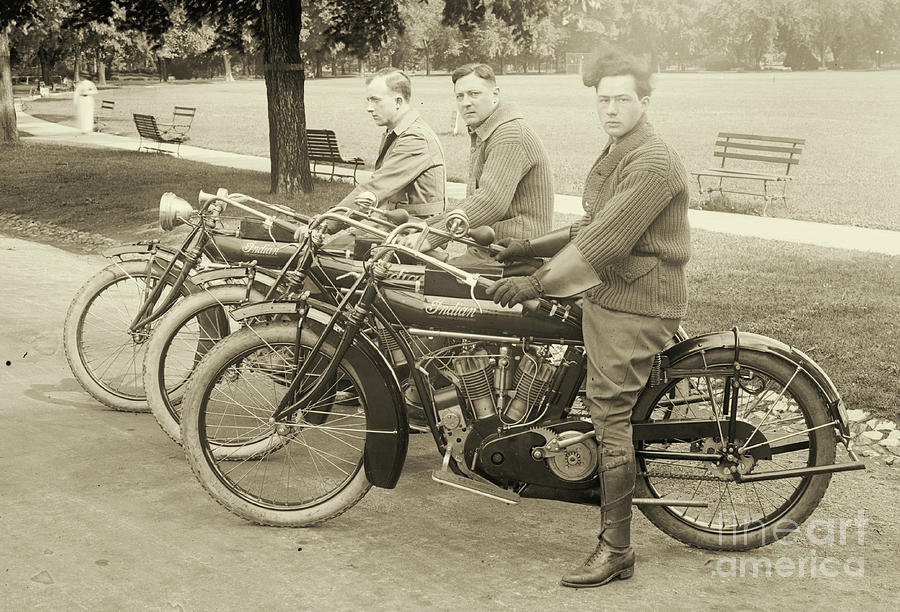 Indian Motorcycle Relay Team 1918 Photograph by Padre Art