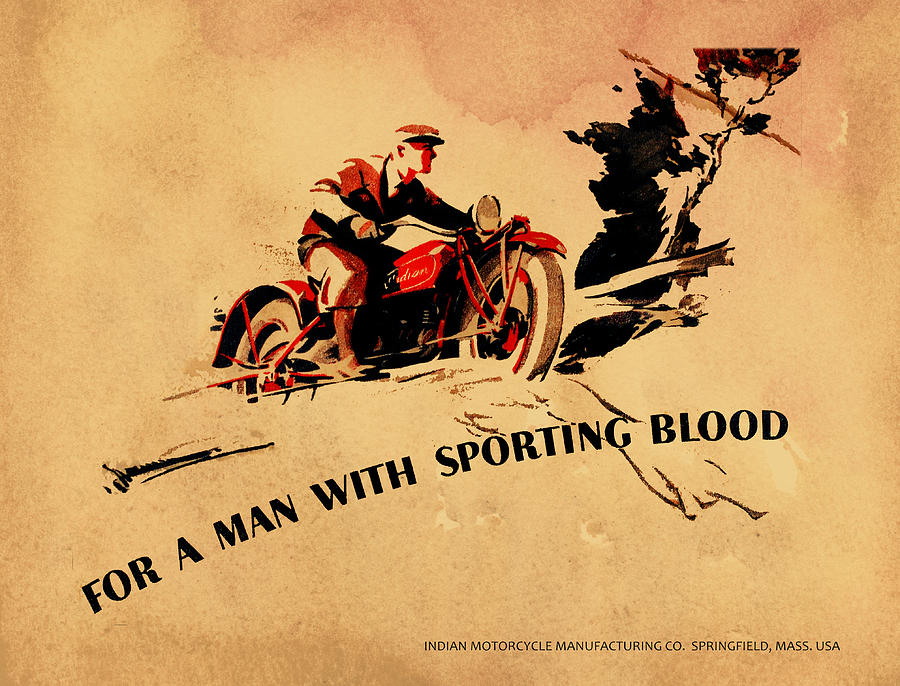 Transportation Photograph - Indian Motorcycle - Sporting Blood 1930 by Mark Rogan