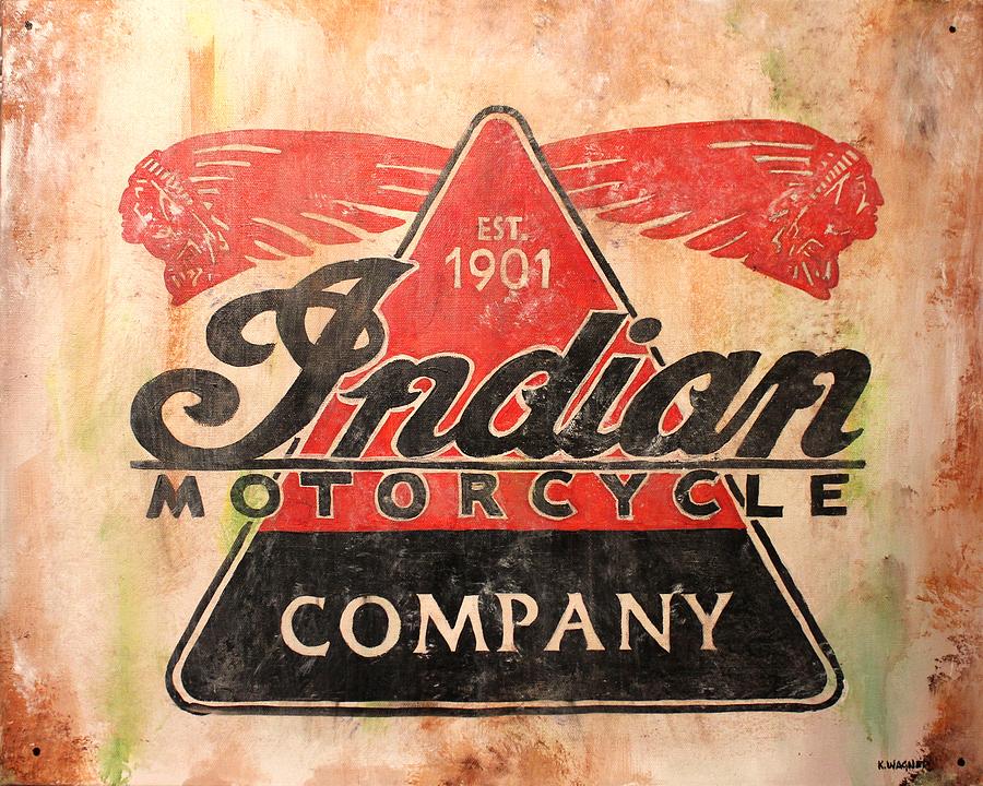 Sign Painting - Indian Motorcycles Sign by Karl Wagner