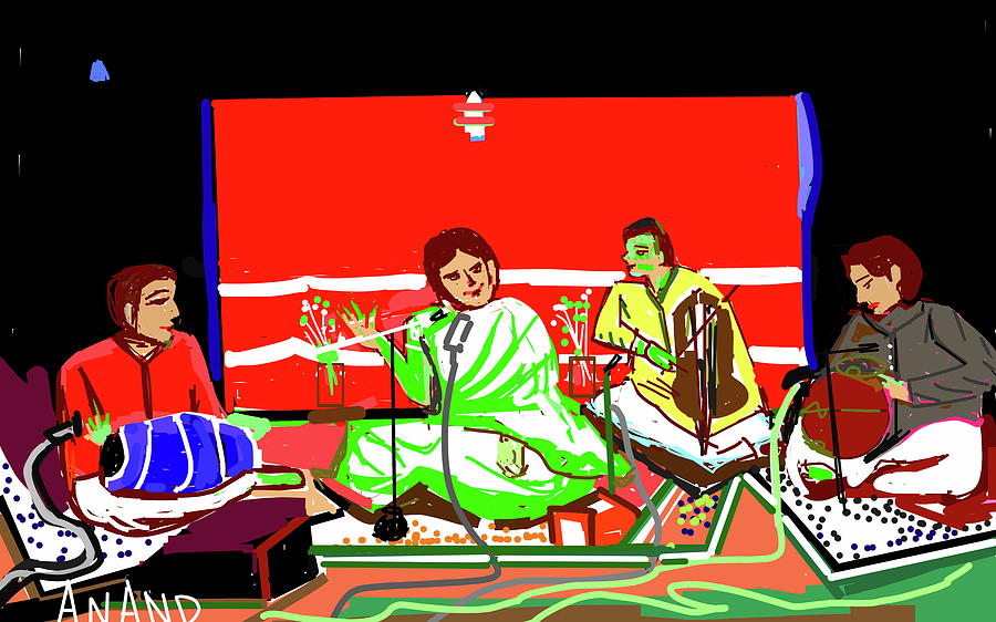 Indian Musical Concert Digital Art by Anand Swaroop Manchiraju