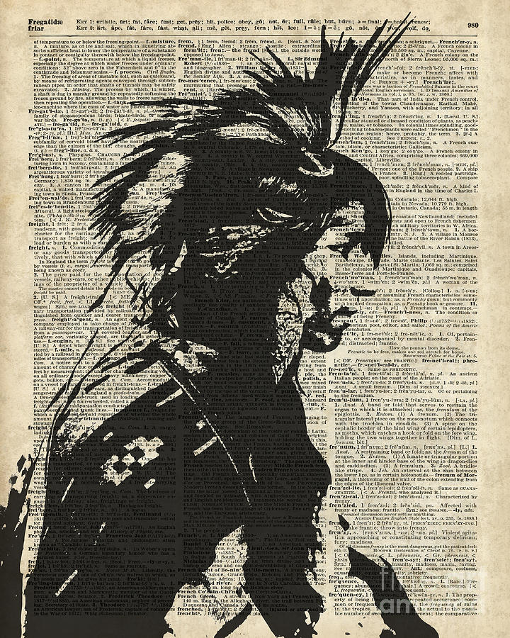 Feather Drawing - Indian Native American by Anna W