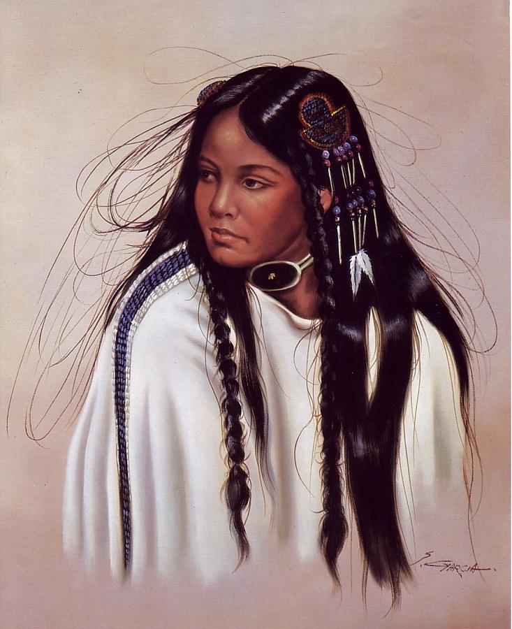 Indian Native Maiden Painting By Peter Nowell Pixels